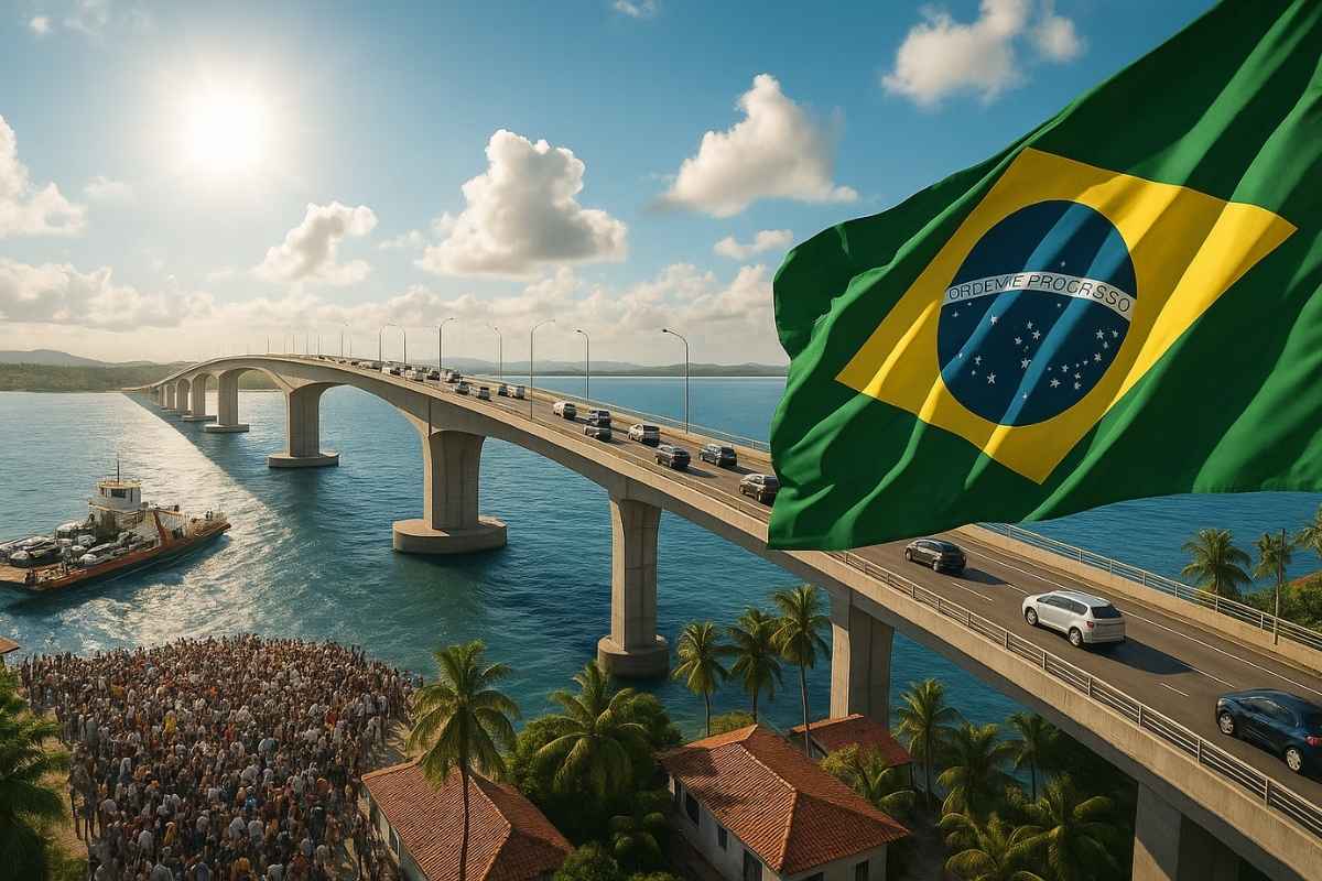 A nova Ponte de Guaratuba, maior obra viária do litoral do Paraná, substitui a travessia por balsa e impulsiona o turismo regional.