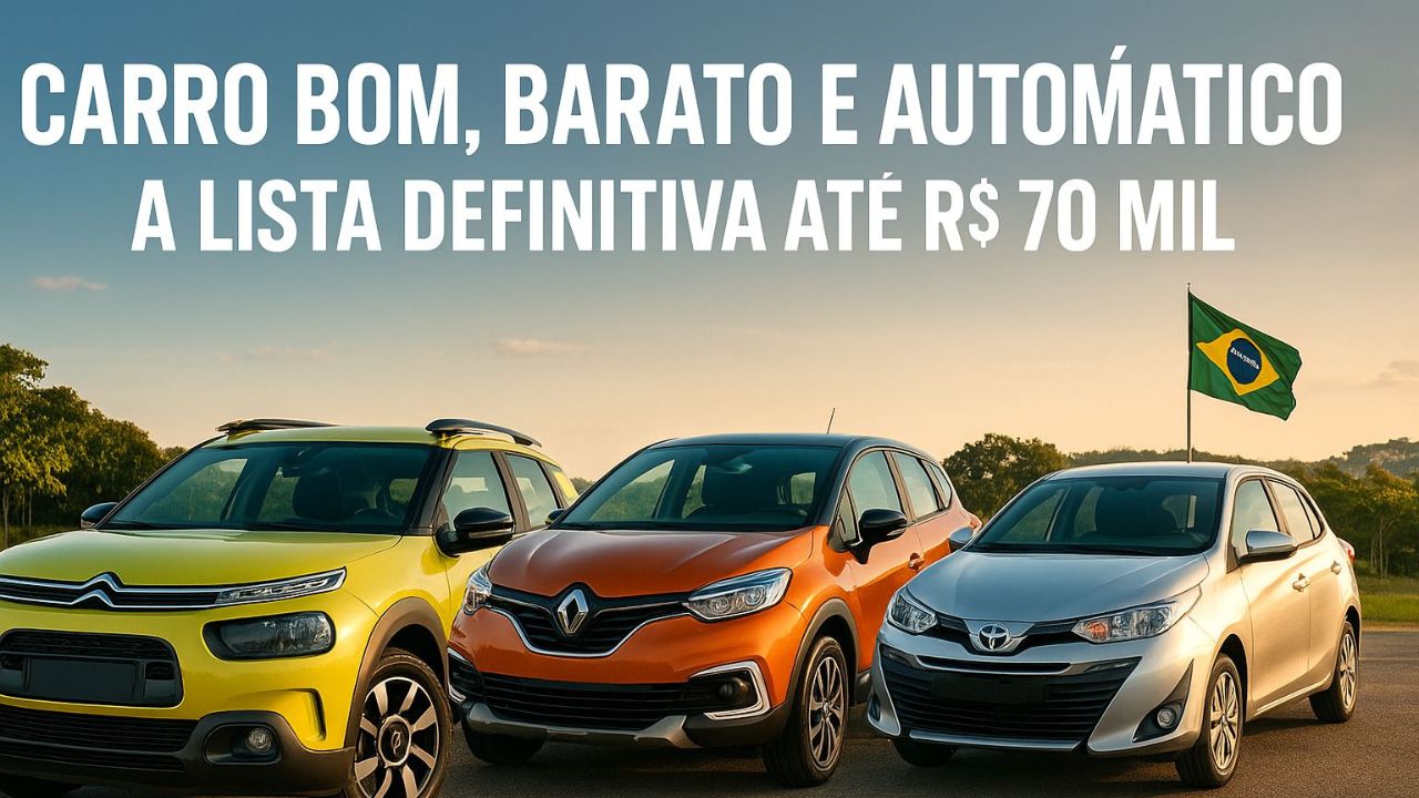 Cansado do pedal esquerdo? Conheça os 19 carros baratos, automáticos e confiáveis de até R$ 70 mil que valem mais a pena que um 0km
