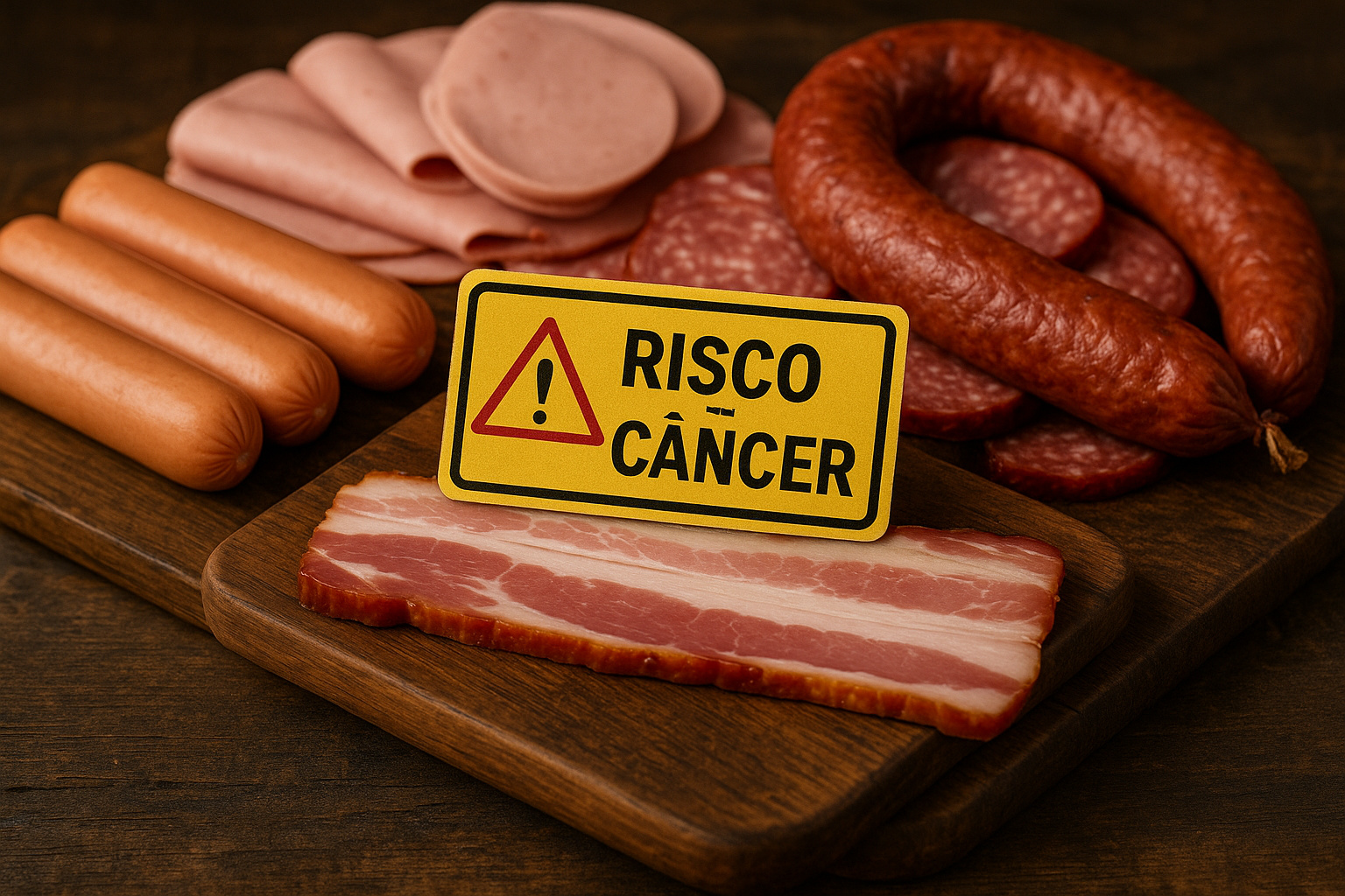Carnes processadas como bacon, salsicha, presunto e salame com alerta de risco de câncer confirmado pela OMS.