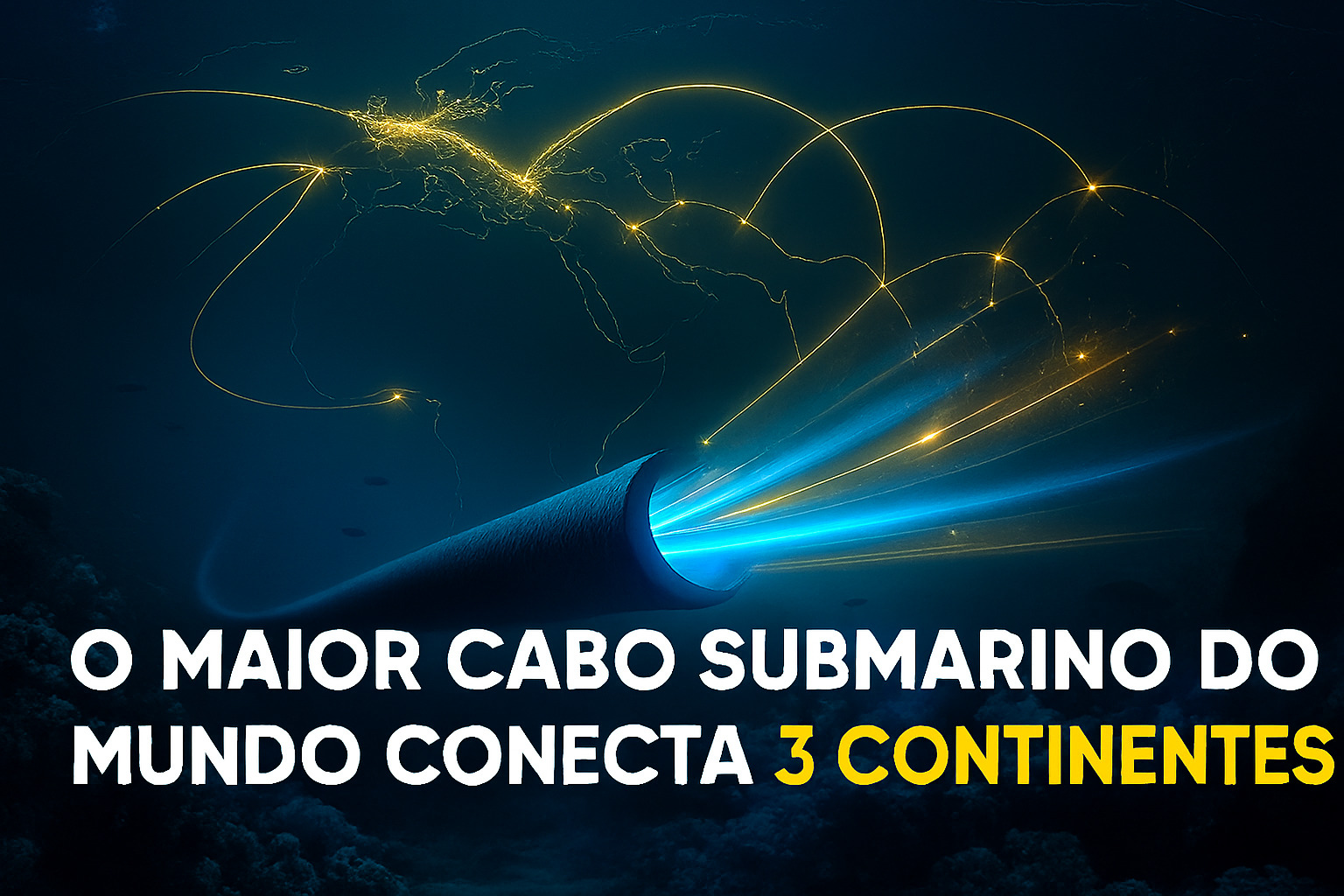 Com 45 mil km e 180 Tbps, o 2Africa é o maior cabo submarino do mundo, conectando África, Europa e Ásia e revolucionando a infraestrutura global da internet.