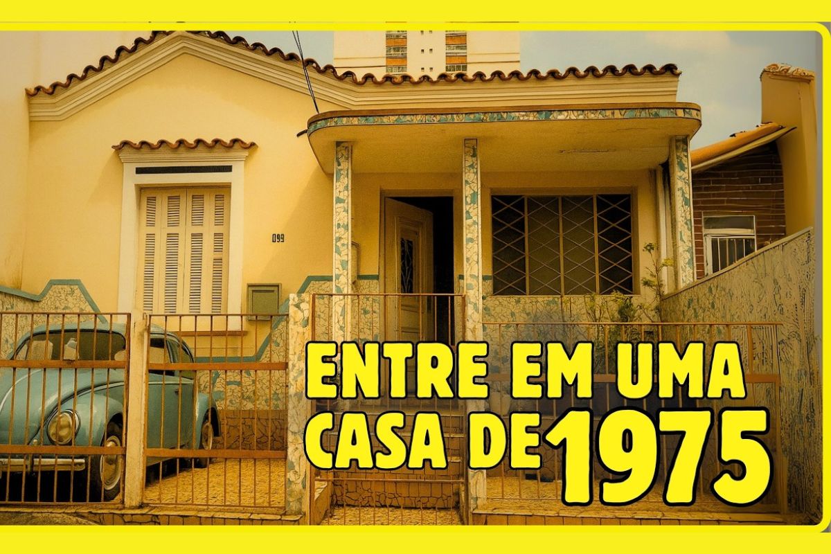 Reviva a casa brasileira dos anos 70 com sofá de listras, cadeira de fio, piso de caco e quintal cheio de lembranças afetivas.