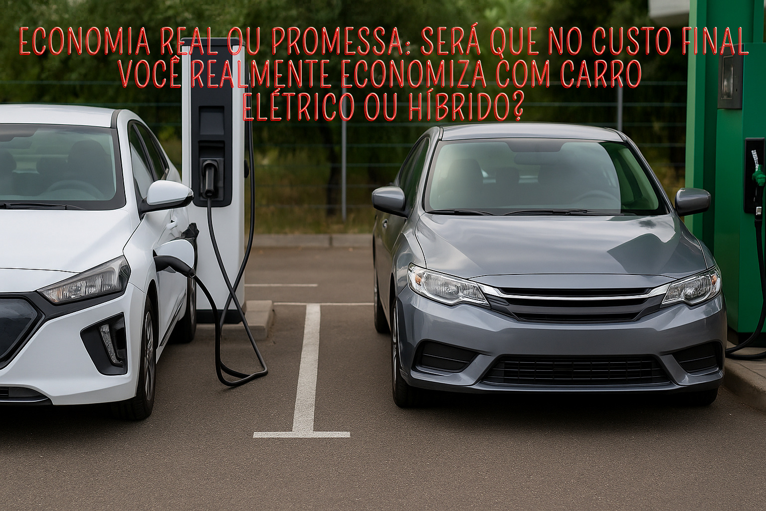 elétrico; híbrido; carro; gasolina.