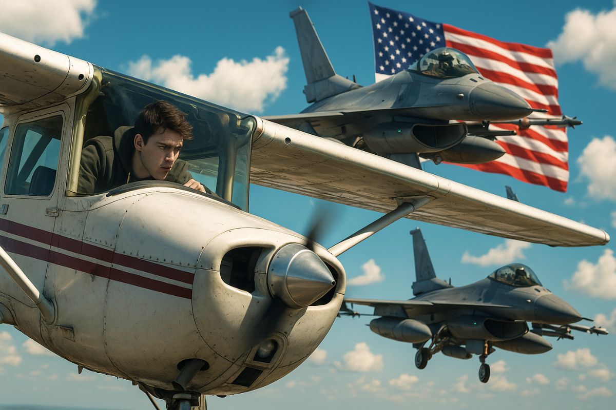 Quando um estudante canadense cruzou a fronteira dos EUA em um pequeno avião esperando ser abatido por caças F-16