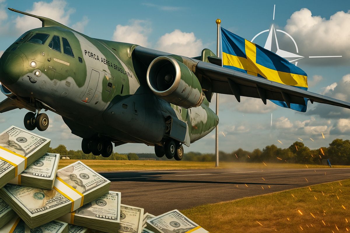 A Embraer fecha contrato com a Suécia para vender o C-390 Millennium, consolidando o jato militar brasileiro como destaque entre países da Otan.