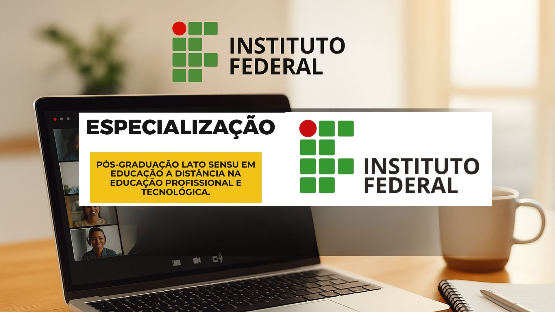 Inscreva-se na especialização gratuita do IFPR em Educação Profissional EAD. Curso 100% online, com cotas inclusivas e seleção por sorteio.