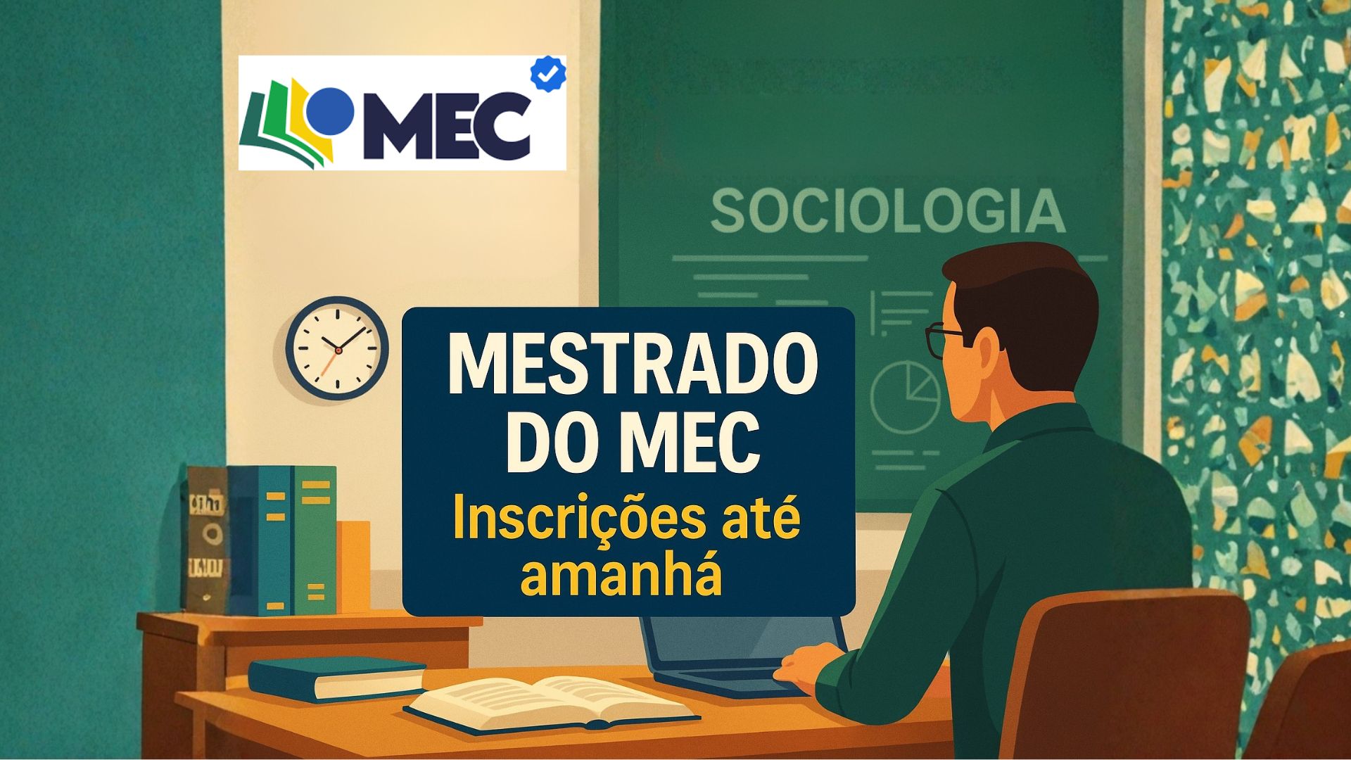 MEC abre 246 vagas para mestrado gratuito em Sociologia. Curso reconhecido pela CAPES tem inscrições até 18 de outubro de 2025.