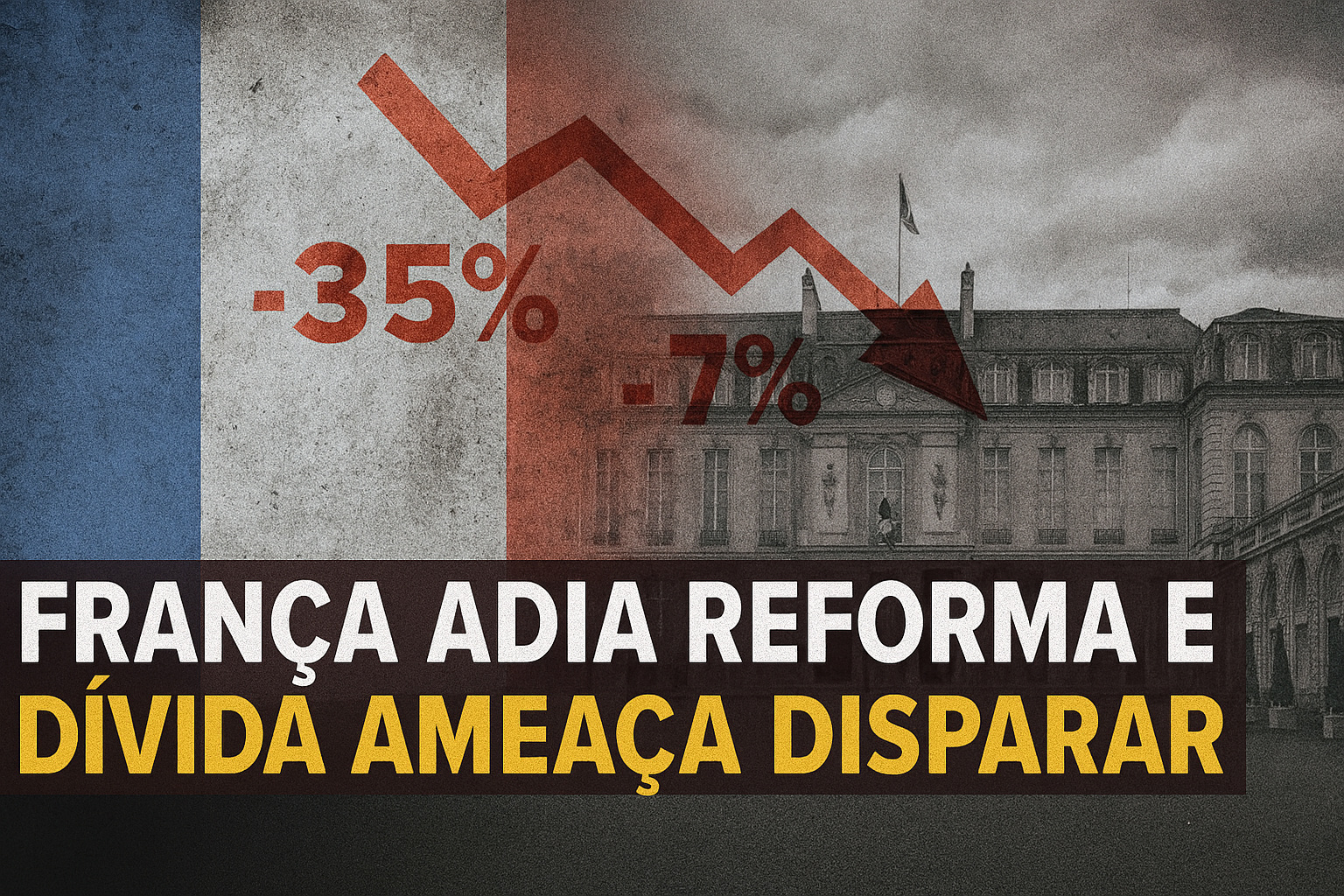 França adia reforma da aposentadoria para 2027 e agrava crise fiscal; sem cortes estruturais, dívida da segunda maior economia da Europa pode disparar e abalar confiança internacional