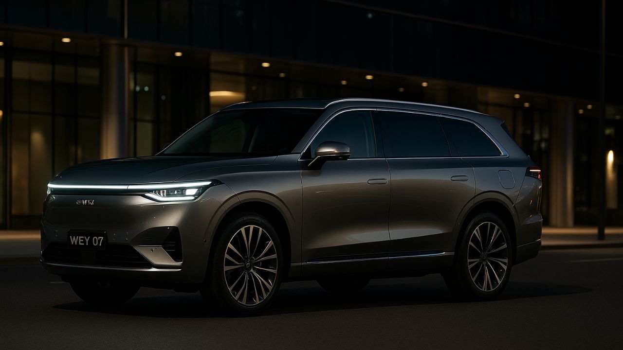 GWM lança o Wey 07, SUV híbrido de luxo com seis lugares, alto desempenho e conforto premium para competir com BMW, Audi e Mercedes.