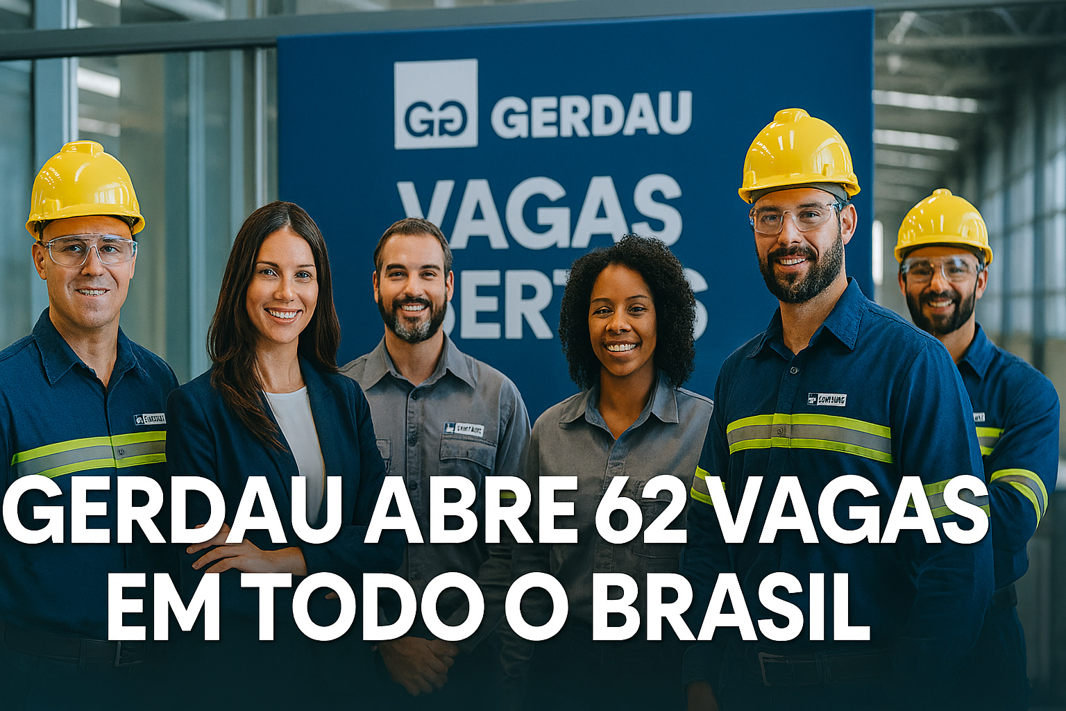 Gerdau convoca pessoas com e sem experiência para preencher 62 vagas de emprego em cargos de Vendedor, Operador de logística, Mecânico, Técnico em segurança do Trabalho e dezenas de outros cargos em mais de 6 estados