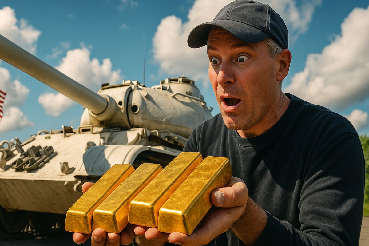 Nick Mead compra um tanque de guerra e encontra barras de ouro ligadas à Guerra do Golfo, avaliadas em mais de US$ 2 milhões.