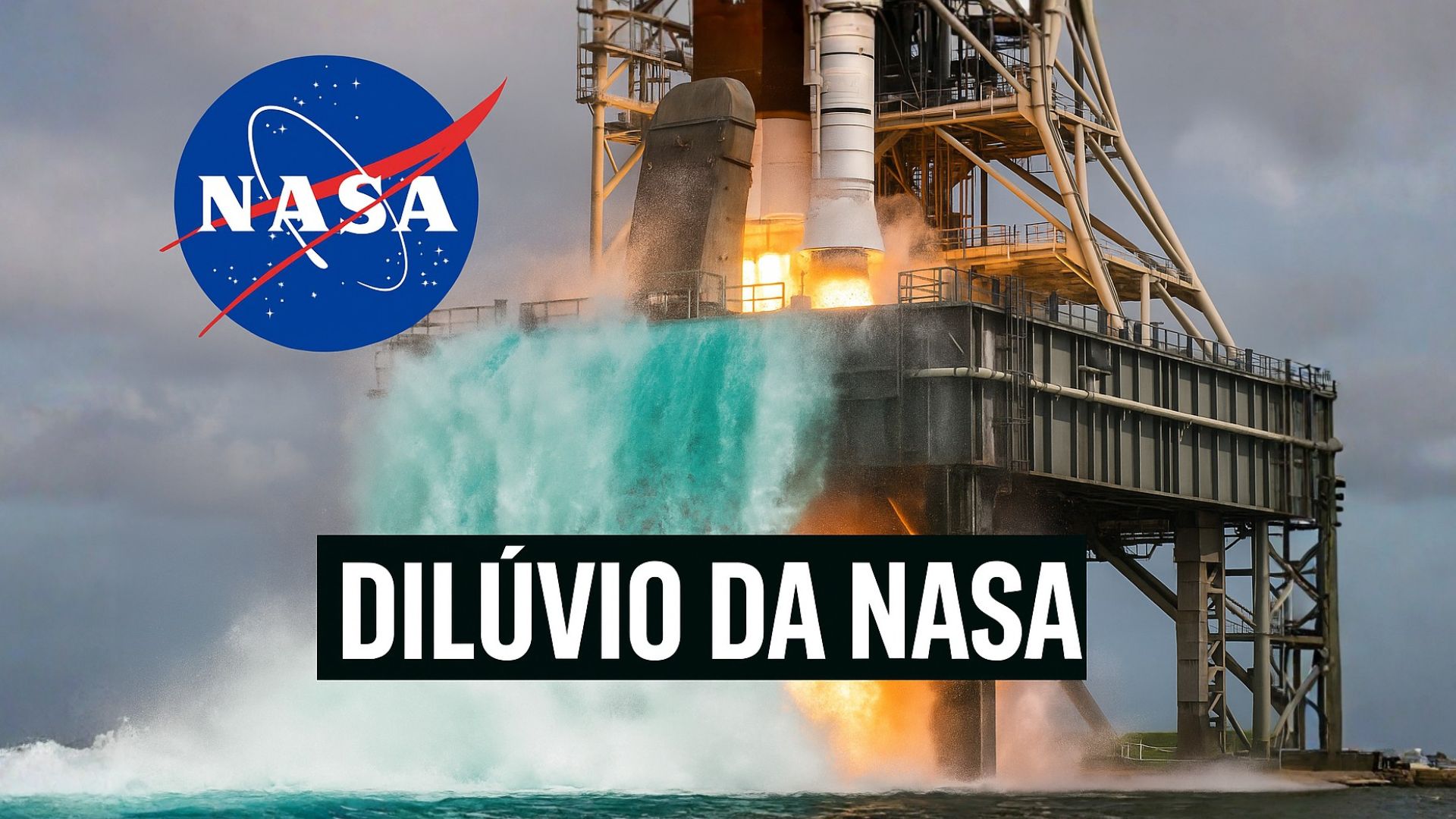 Sistema de dilúvio de água da NASA libera cerca de 2 milhões de litros por lançamento para proteger foguetes e plataforma contra som, pressão e calor intenso.