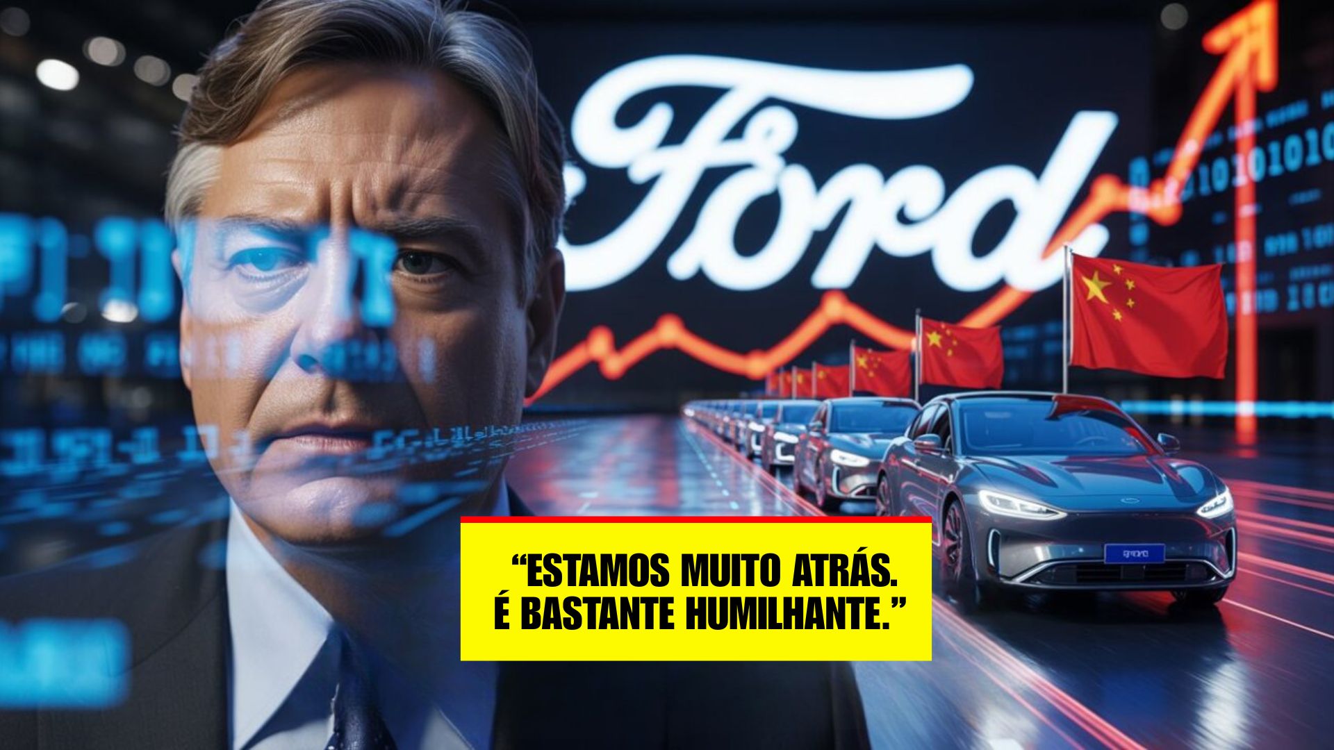 CEO da Ford alerta em Detroit: EUA estão atrás da China na economia essencial e precisam investir em qualificação e indústria.