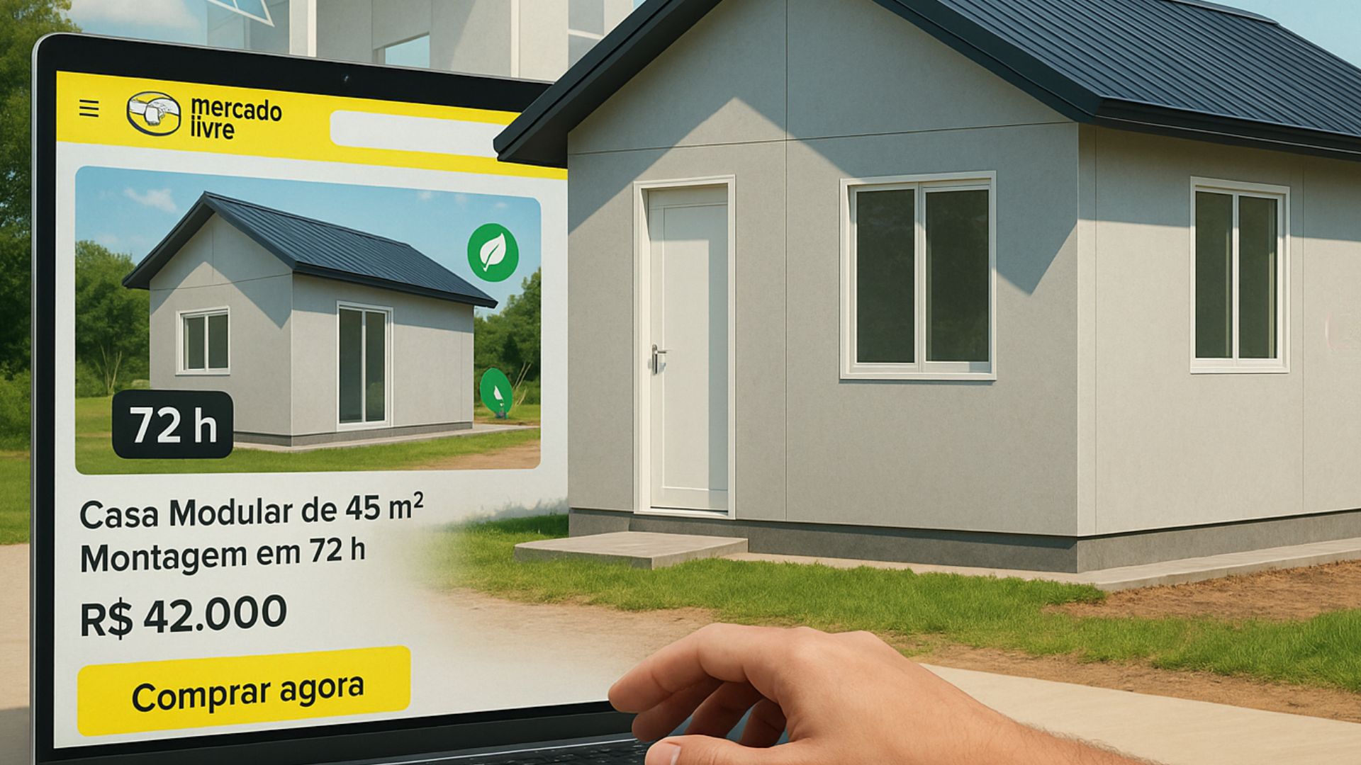 Casas modulares de 45 m² por R$ 42 mil ganham espaço no Brasil com montagem em 72h, baixo custo e sustentabilidade.
