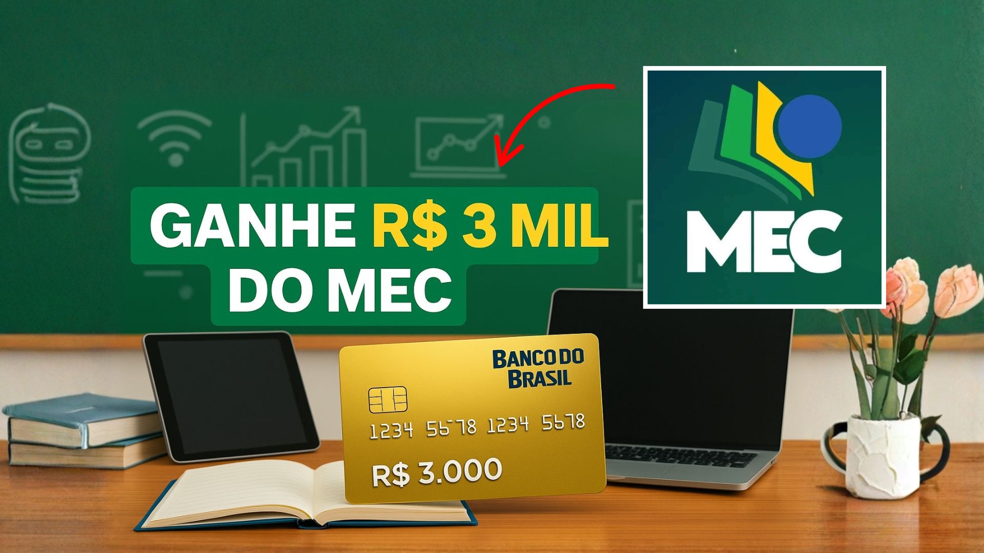 MEC oferece prêmio de R$ 3 mil para 100 mil professores comprarem equipamentos tecnológicos. Veja critérios, prazos e como se inscrever.