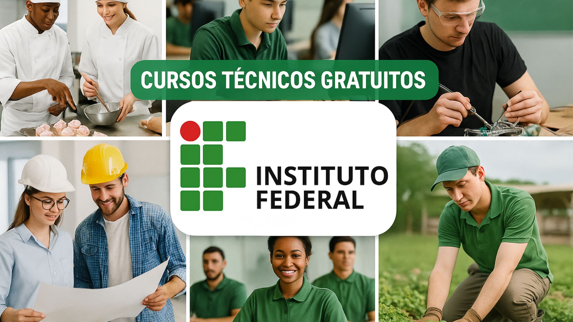 Cursos técnicos gratuitos no IFB Distrito Federal: 2.658 vagas abertas para 2026 em diversas áreas com inscrição online até 7 de novembro.