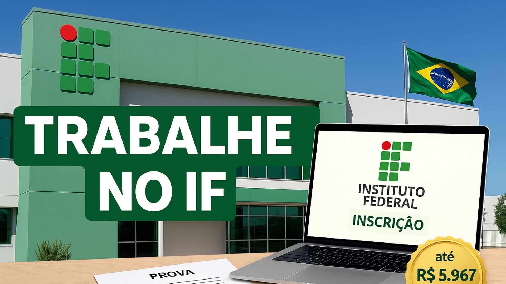 Concurso do IFMT 2025 oferece vagas em todo Mato Grosso com salários de até R$ 5.967,04. Inscrições abertas até novembro.