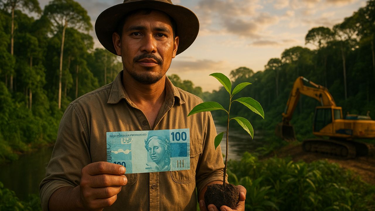 Pequeno agricultor na Amazônia recebe até R$ 28 mil por preservar a floresta, em um projeto pioneiro que remunera quem mantém a mata em pé e abre um novo mercado bilionário