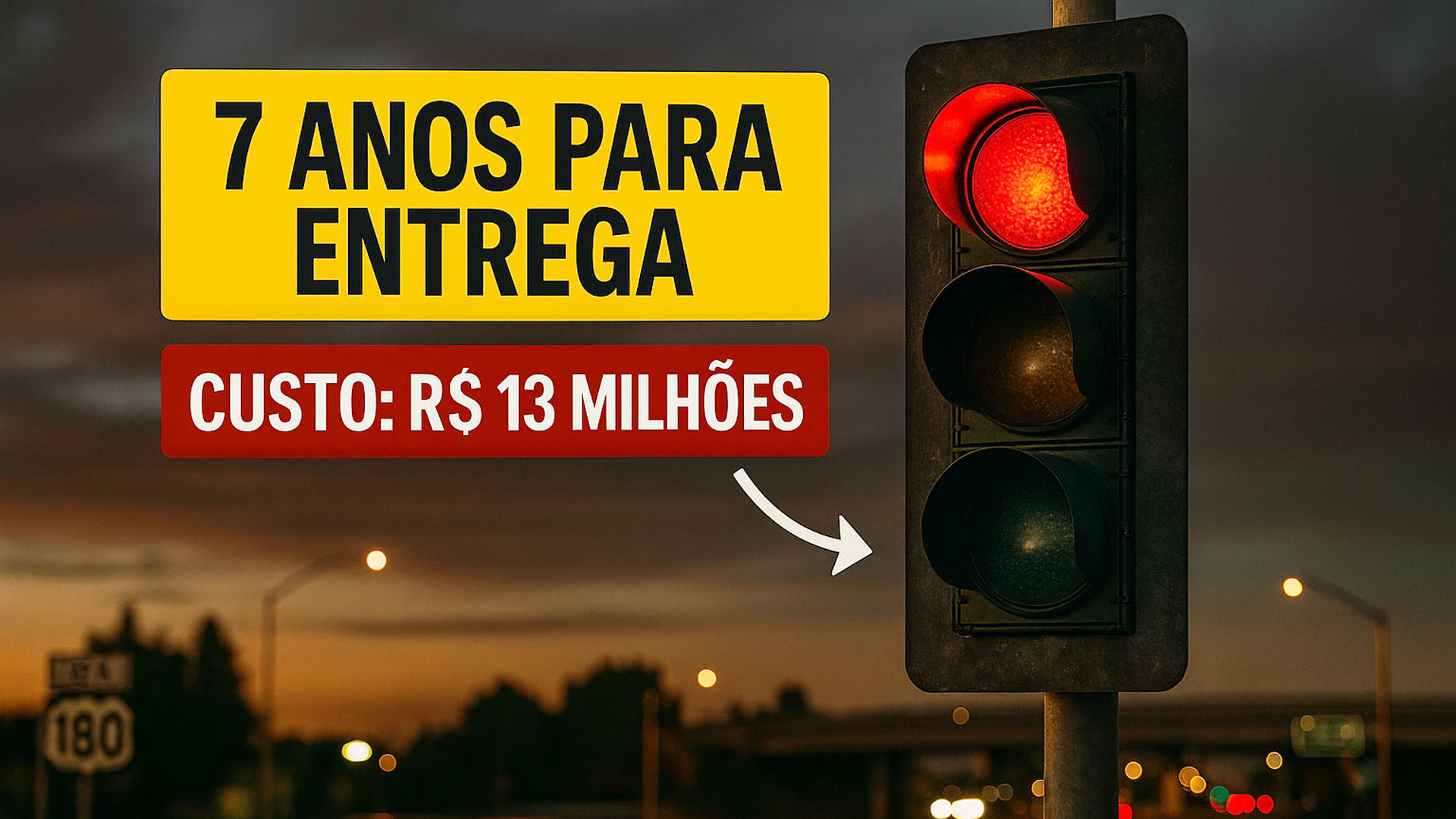 Prefeitura leva 7 anos para inaugurar Semáforo que gastou R$ 13 milhões (US$ 2,4 milhões) para ser construído nos EUA