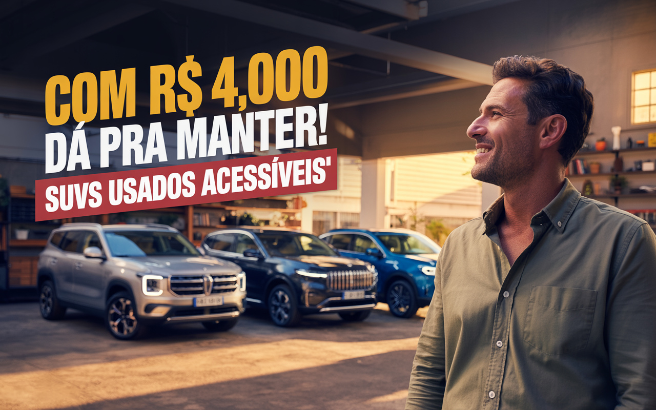 Com salário de R$ 4.000: os SUVs usados que dá para manter com tranquilidade, espaço para família e preços acessíveis