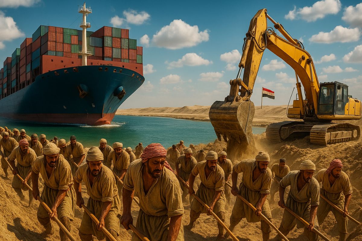 Construído em dez anos, o Canal de Suez uniu mares, redefiniu fronteiras e tornou-se símbolo da soberania egípcia e da dependência global por rotas estratégicas