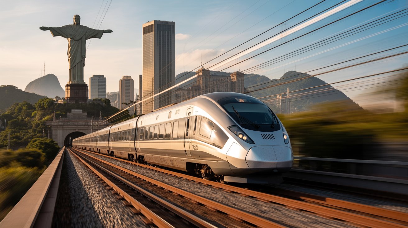 Trem-bala ligará Rio e São Paulo em 105 minutos, com velocidade de 320 km/h e passagens de R$ 500. Projeto deve operar em 2032.