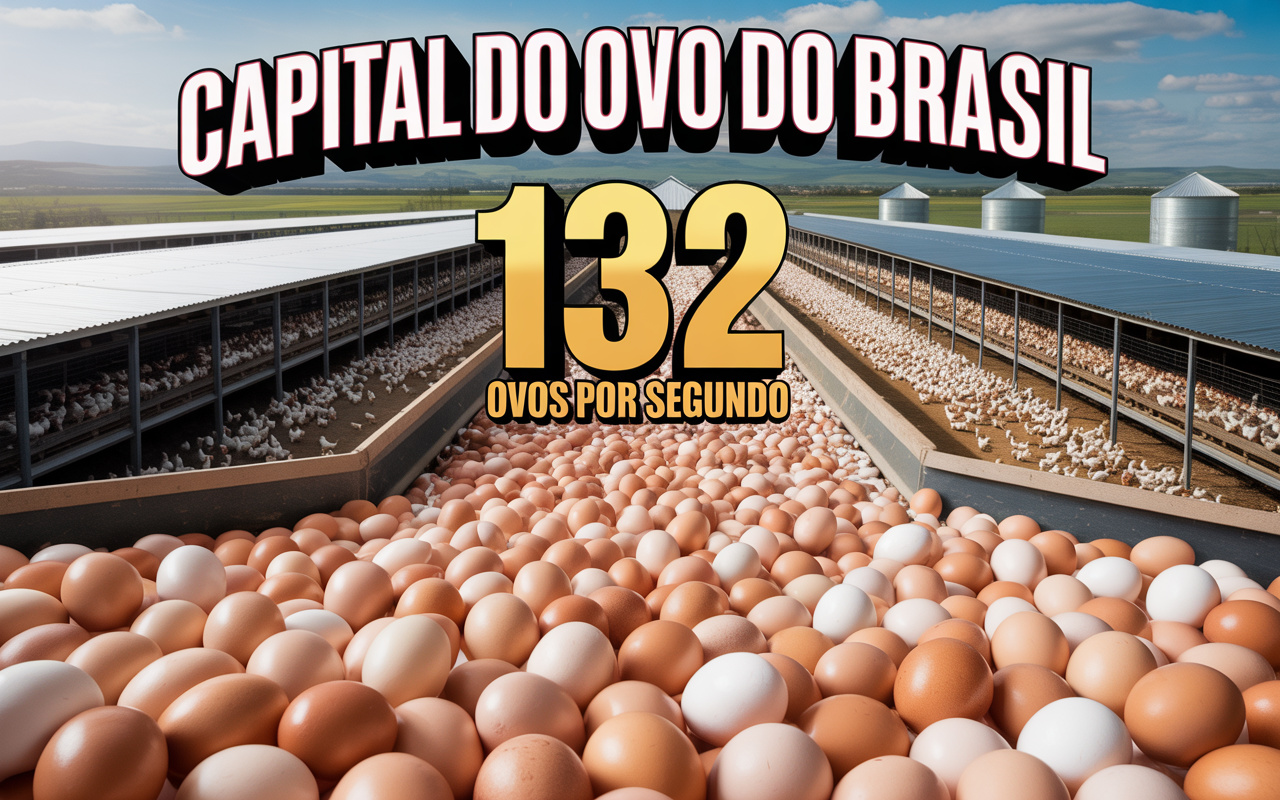 Município conhecido como a “capital do ovo” do Brasil produz 132 unidades por segundo, abastece quase todo o país e lidera o ranking nacional de produção avícola