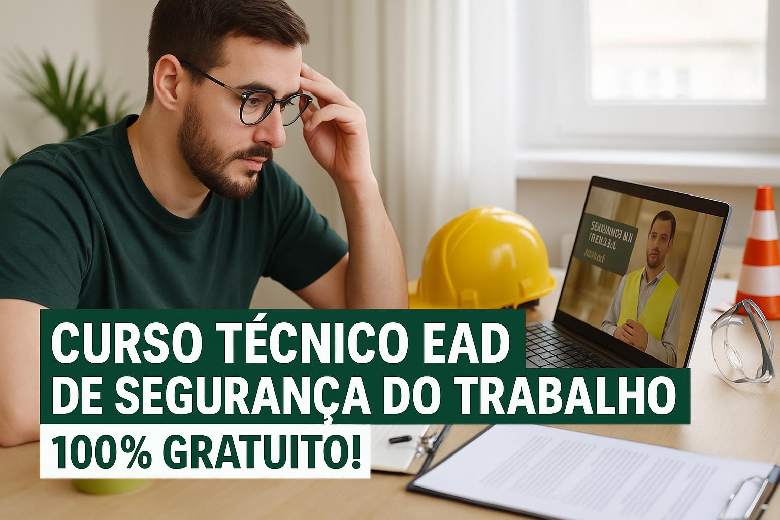 Com 725 vagas abertas e ensino totalmente gratuito e online, o SENAR lança curso técnico de Segurança do Trabalho EAD com foco em qualificação profissional e alta empregabilidade