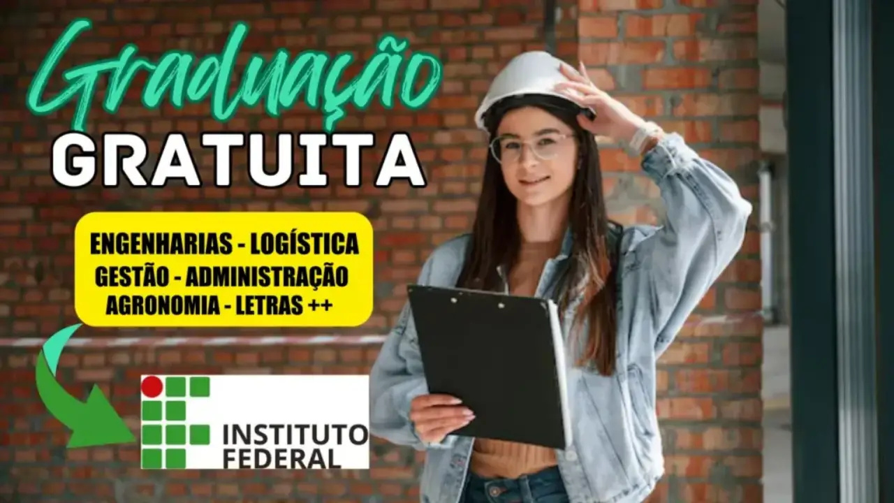 Estude de graça Engenharia, Administração, Agronomia, Gestão, Logística e mais! Inscrições abertas para cursos de graduação gratuitos, sem limite de idade e certificado pelo IFPE