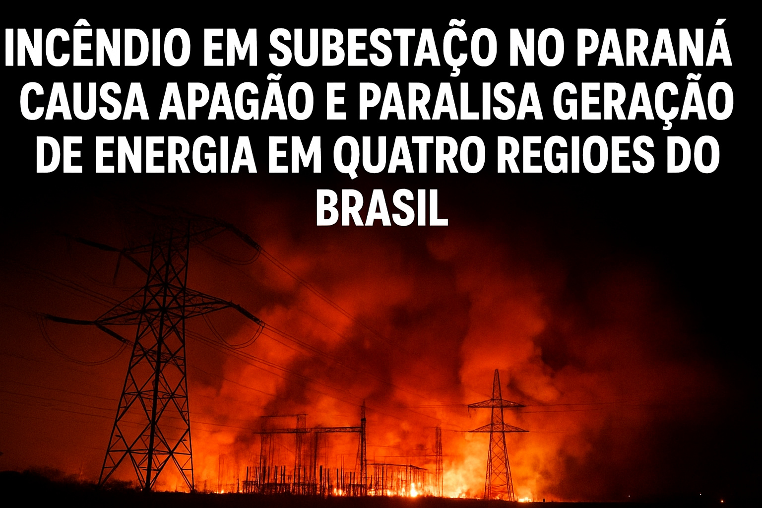 Incêndio em subestação no Paraná provoca apagão e paralisa geração de energia em quatro regiões do Brasil