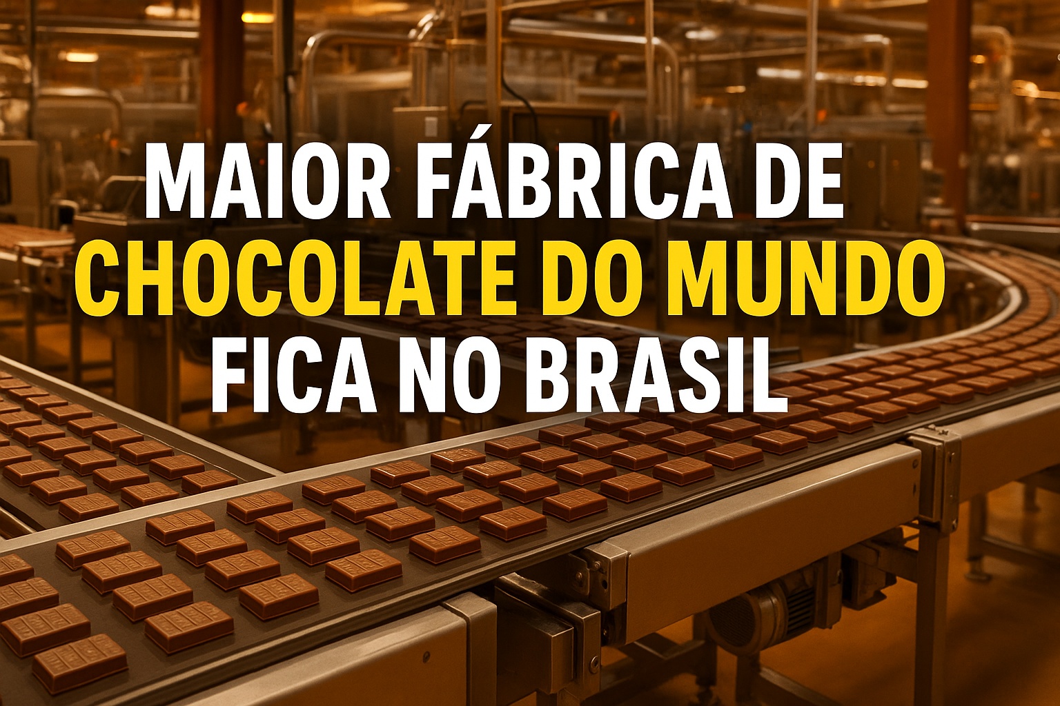 Com 160 mil m² e produção de 200 mil toneladas por ano, a maior fábrica de chocolate do mundo fica no Brasil, funciona 24h por dia e abastece mais de 20 países