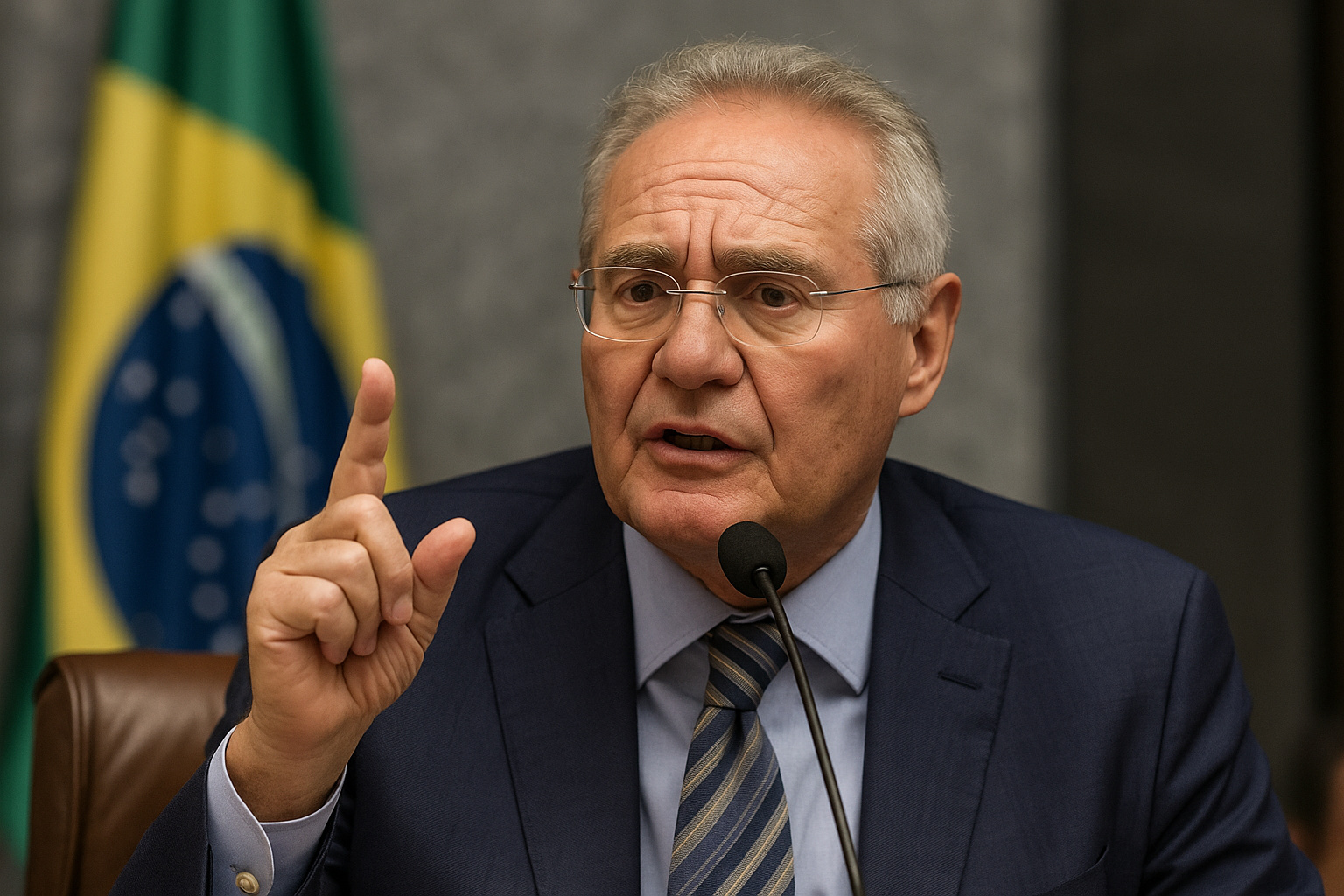 Renan Calheiros durante sessão no Senado discute proposta de taxação sobre lucros e dividendos na reforma do Imposto de Renda