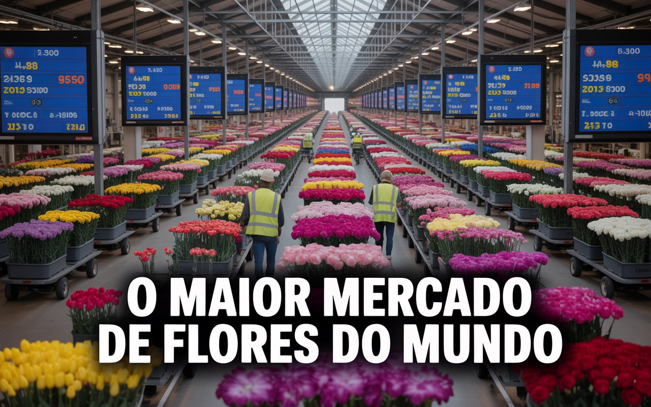 Com 518 mil m² e leilões diários de 20 milhões de flores, o Aalsmeer Flower Auction é o maior edifício horizontal do mundo e o coração do comércio global de flores.