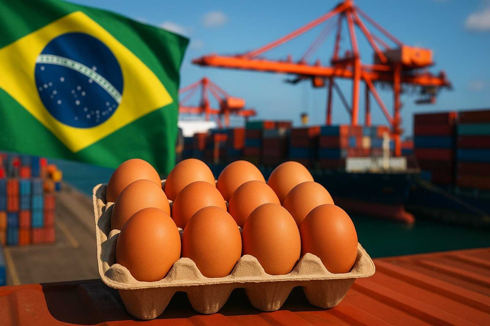 Exportações de ovos do Brasil crescem quase 40% em setembro e receita salta 94,2%, com novos mercados impulsionando recorde histórico em 2025.