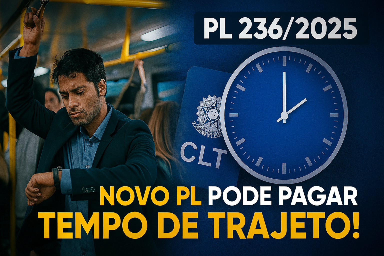 Com a chegada do PL 236/2025, quem leva muito tempo para chegar ao trabalho poderá receber por essas horas perdidas no trajeto, mudando as regras da CLT em todo o país