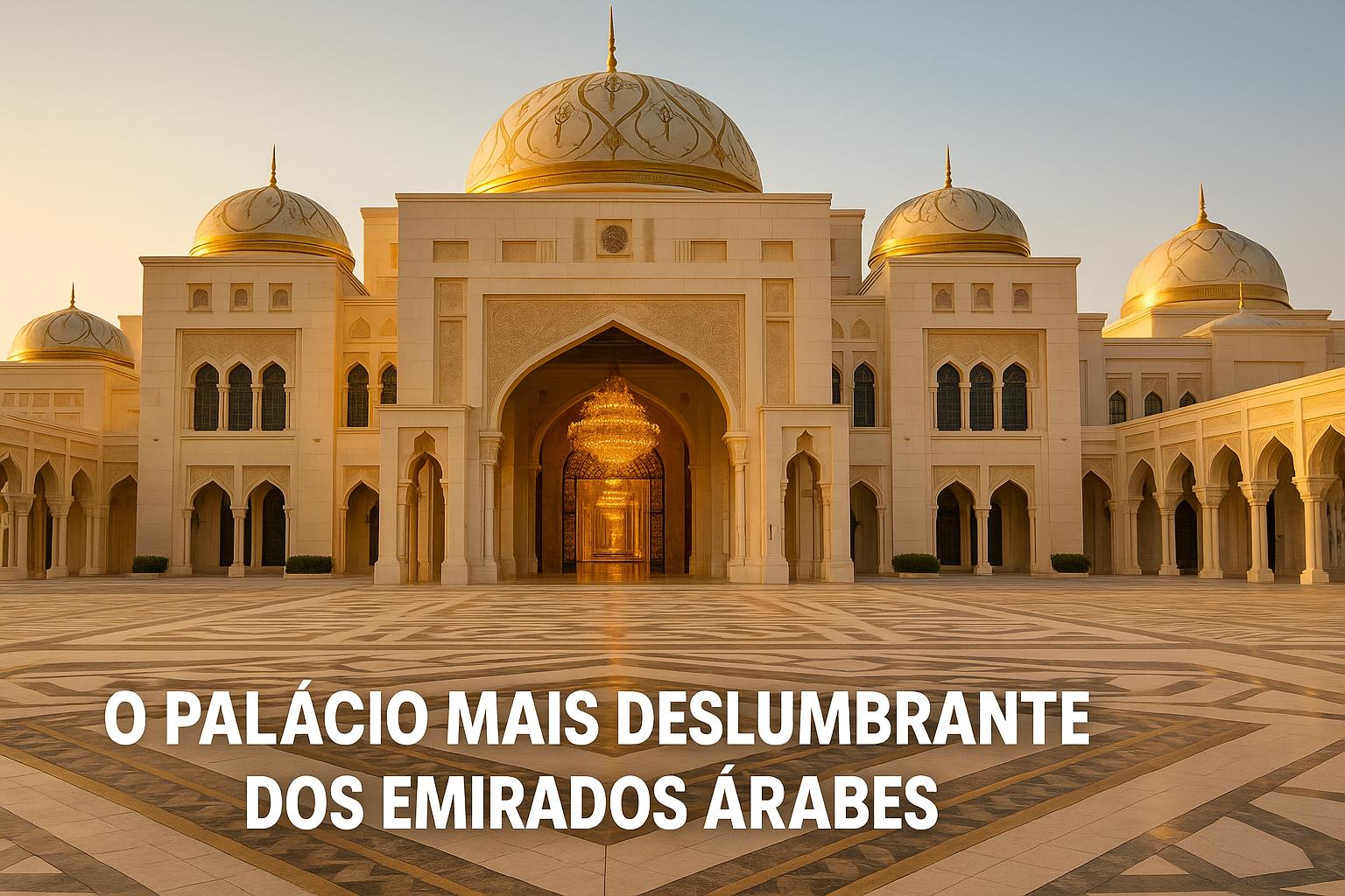 Com 380 mil m² de área, cúpulas douradas, lustres com 350 mil cristais e salões dignos de reis, o palácio Qasr Al Watan é tão monumental que visitantes precisam usar ônibus para se locomover dentro do complexo