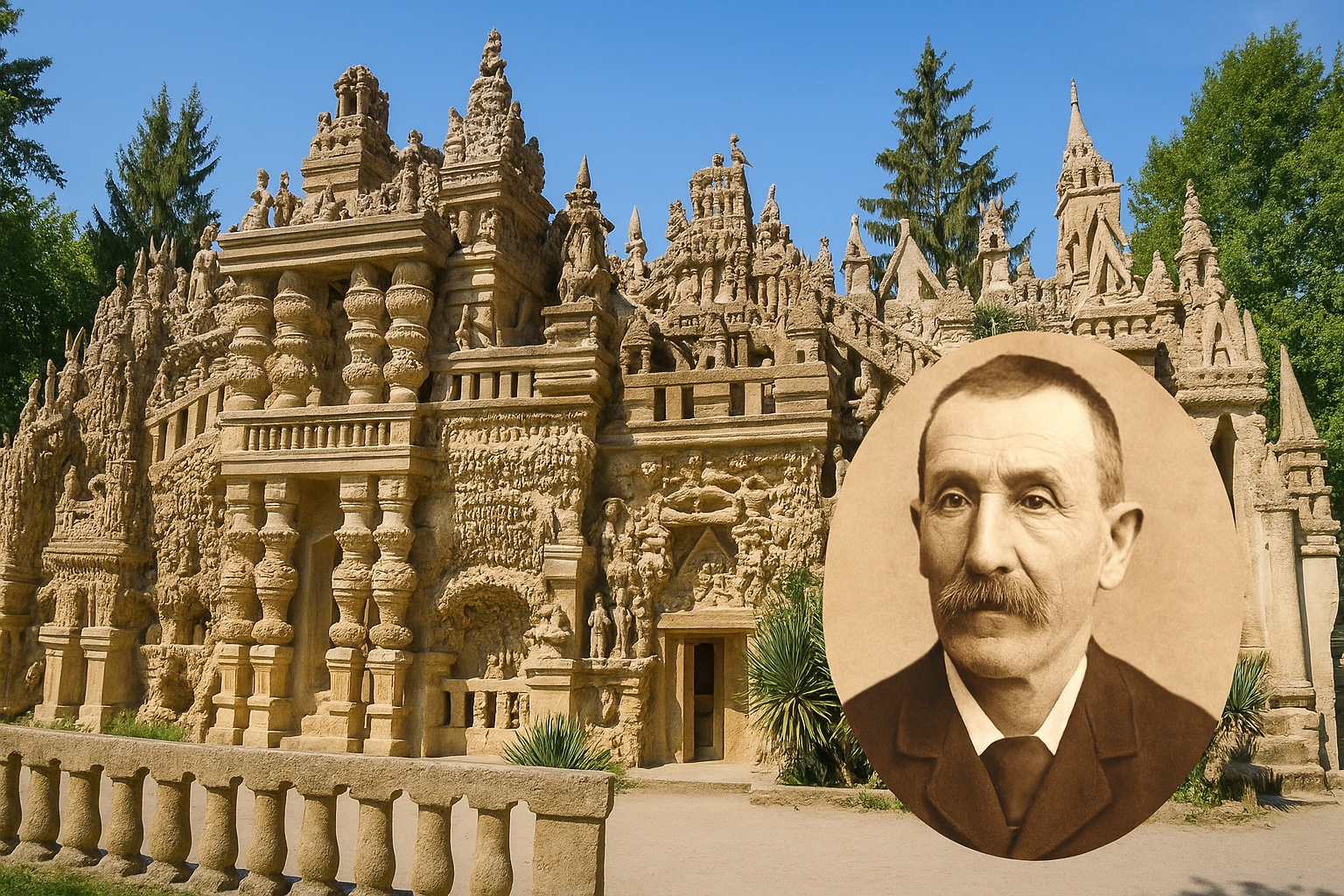 O carteiro francês que passou 33 anos recolhendo pedras para erguer um palácio fantástico com as próprias mãos, hoje considerado uma das maiores obras de arte naïf do mundo