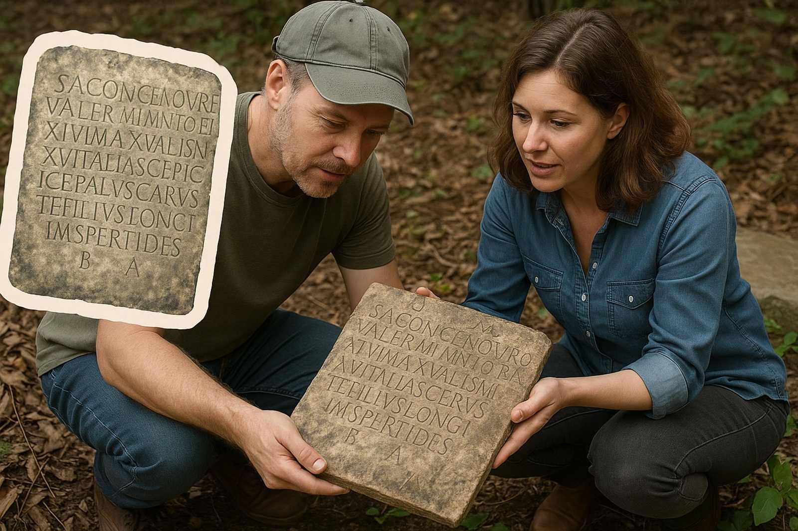 Casal encontra em quintal uma lápide romana de 1.900 anos, desaparecida desde a Segunda Guerra, que pertenceu a um soldado do Império