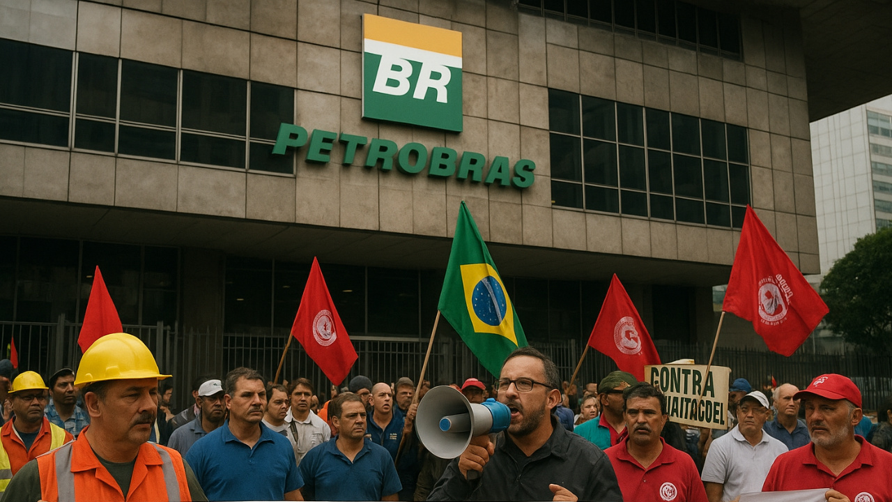 No aniversário de 72 anos da Petrobras, trabalhadores organizam atos em Minas Gerais, na Bahia e em outras bases da empresa, em meio a discussões sobre modelos de gestão e soberania energética. Fonte: IA