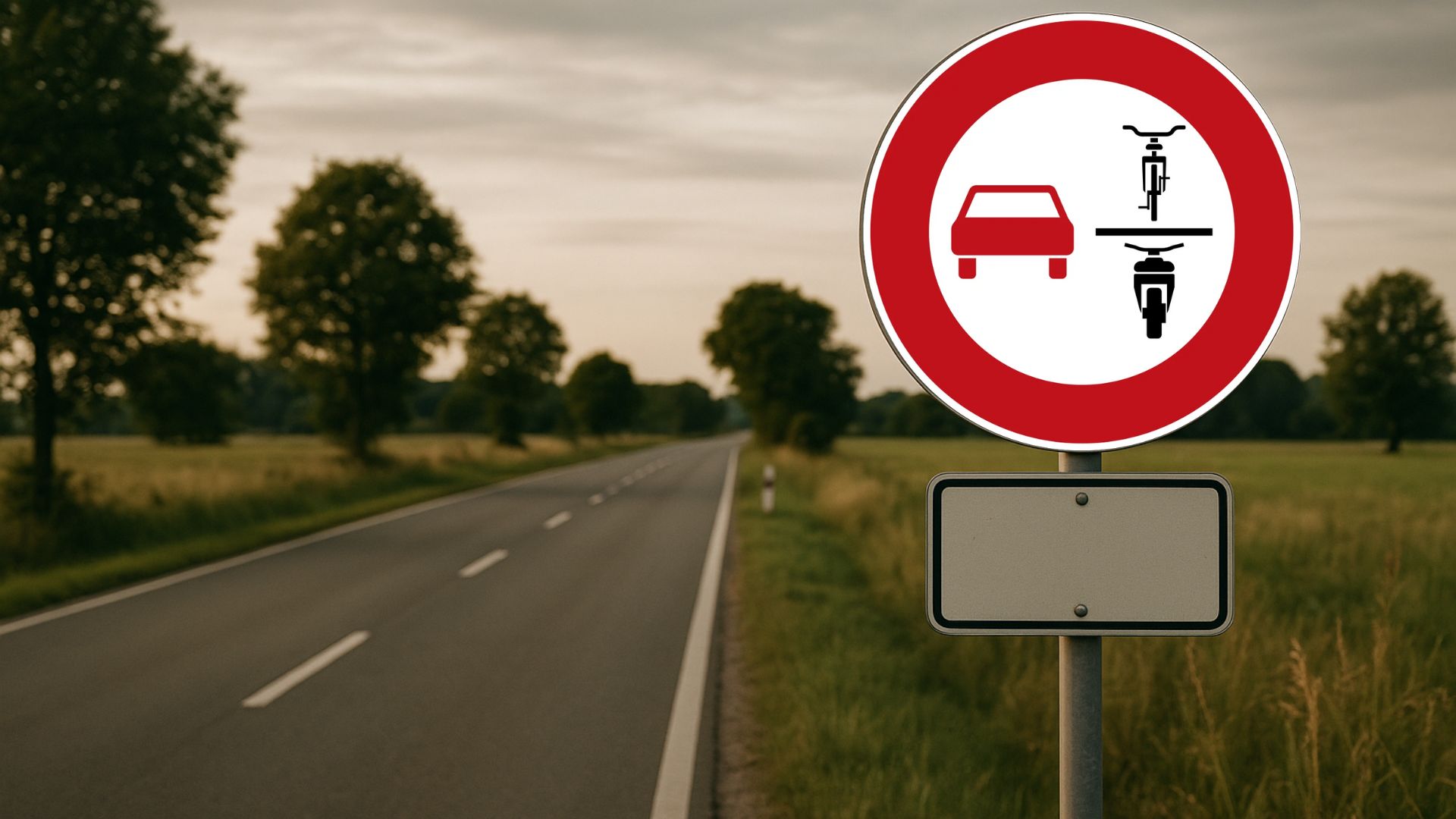 Placa de trânsito 277.1 proíbe ultrapassagem de carros sobre motos e bicicletas.