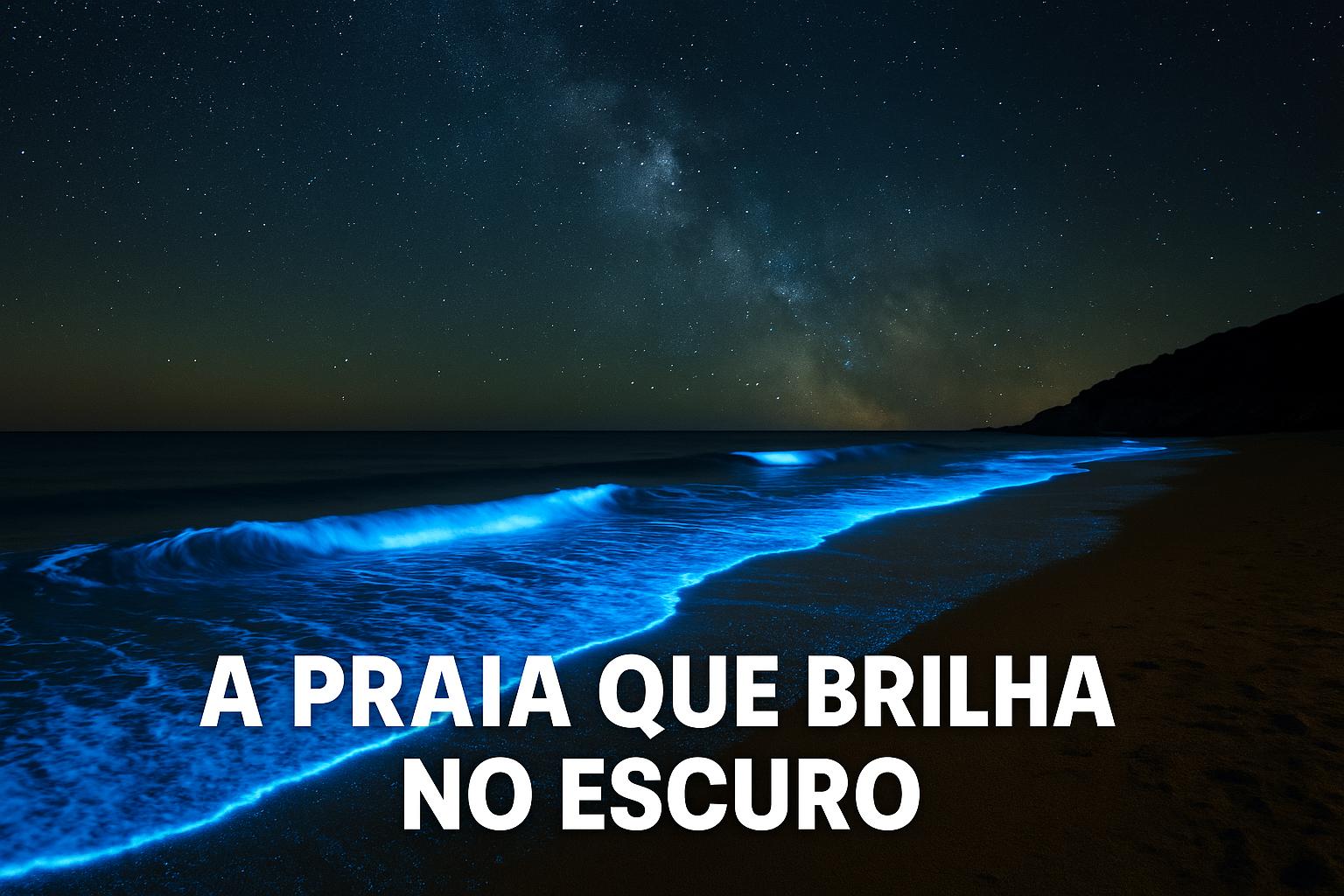 A praia que brilha no escuro é um dos fenômenos mais impressionantes da natureza, onde o mar se transforma em um céu estrelado e as ondas parecem feitas de luz sob o silêncio da noite