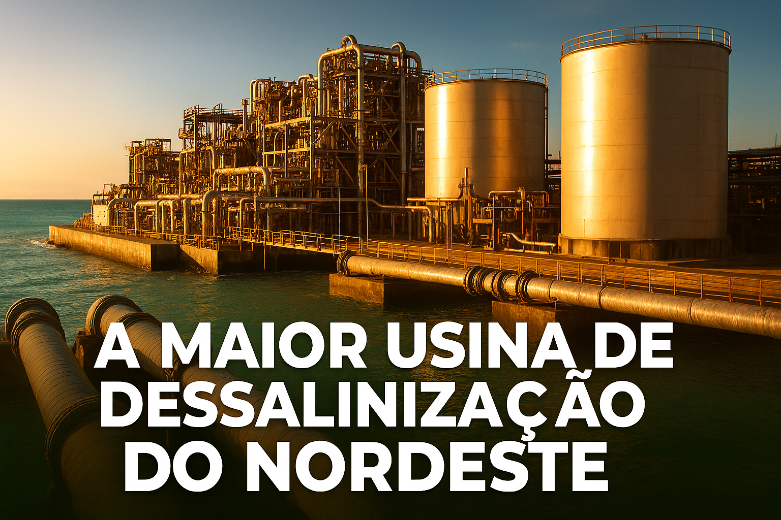 Com investimento de R$ 3,1 bilhões e capacidade de 1 m³/s, a usina de dessalinização de Fortaleza garantirá água a 2 milhões de pessoas e será a maior do Nordeste.