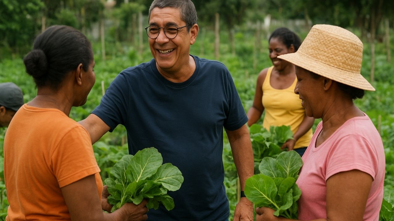 Zeca Pagodinho cria horta comunitária em Duque de Caxias com apoio da UFRRJ e já doa mais de 1 tonelada de alimentos para moradores da região.