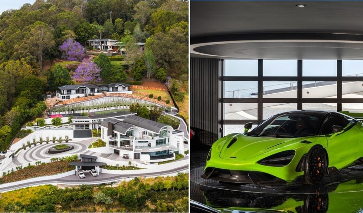 Mega mansão de 8888 m² criada por Brad Moran viraliza com piscina de ouro, kart, cinema e tecnologia de luxo na Austrália.