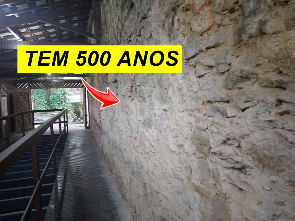 Conheça a parede mais antiga do Brasil, feita com pedra, cal de sambaqui e óleo de baleia. Um tesouro de 500 anos preservado em São Vicente (SP)
