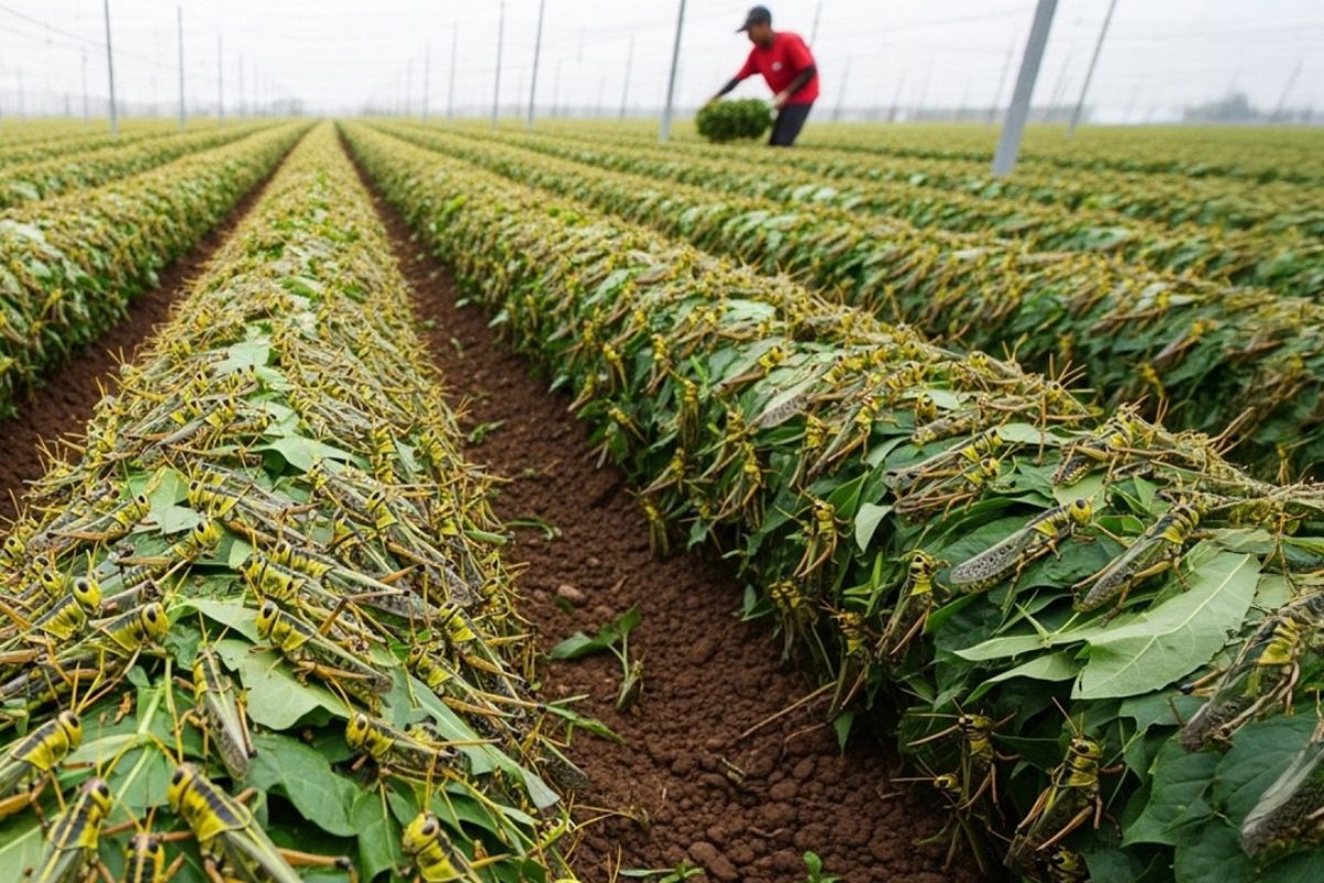 gafanhotos criados para alimentação humana impulsionam a indústria de proteína sustentável, elevam a proteína de insetos e aproximam a comida sustentável.