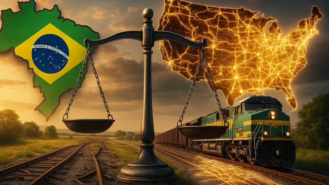 Brasil e EUA têm territórios quase iguais, mas escolhas opostas criaram 140 mil km de trilhos americanos e deixaram nosso país com apenas 30 mil km desconexos (1)