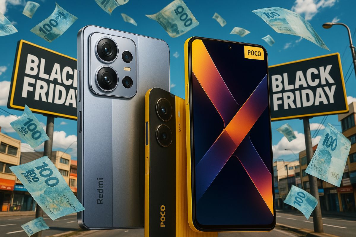 Black friday com celulares Xiaomi de 256 GB, tela AMOLED e câmeras de 200 MP em ofertas a partir de R$ 1 mil para quem busca desempenho.