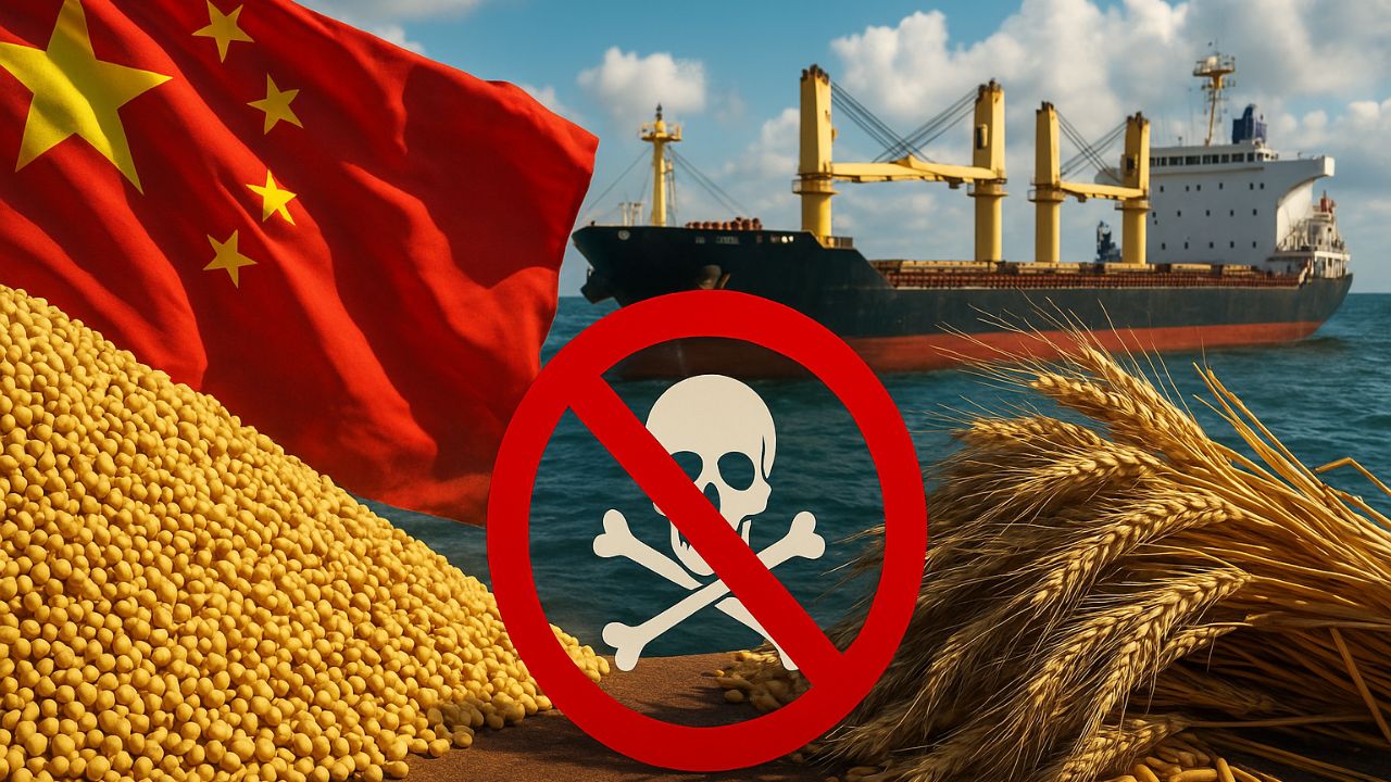 China barra 69 mil toneladas de soja do Brasil, flagra trigo com pesticida proibido e suspende cinco gigantes do agronegócio após detectar contaminação em navio rumo a Pequim