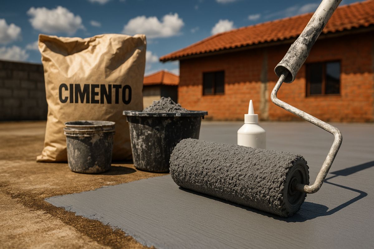 Na construção civil, tinta caseira vira febre ao usar argamassa, cimento e cola branca para renovar piso, laje e parede com alta resistência e custo baixíssimo.