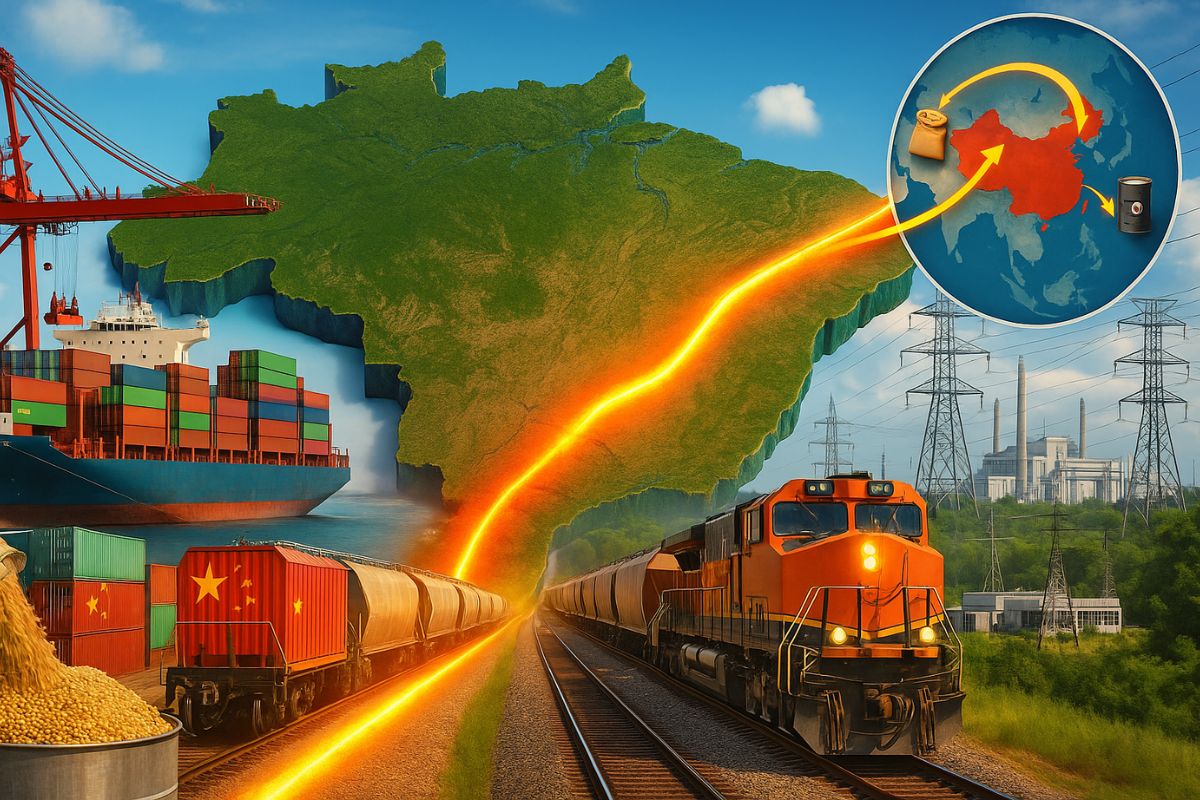Como estatais chinesas montam um supercorredor no Brasil, compram portos, trens e energia, reduzem custos da soja e do petróleo e ganham influência na infraestrutura estratégica.